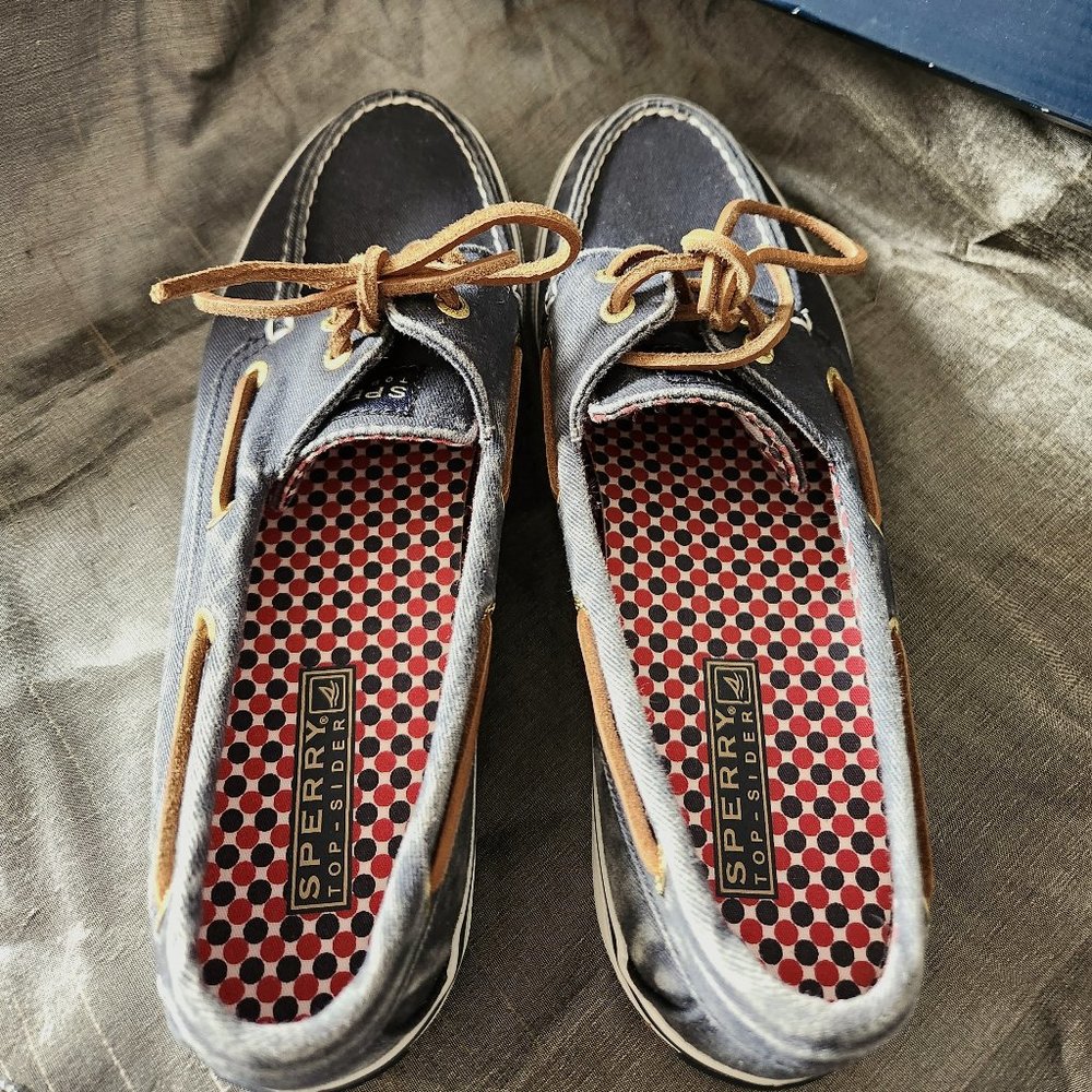 Sperry Top-sider Bahama Navy Seersucker Boat shoe